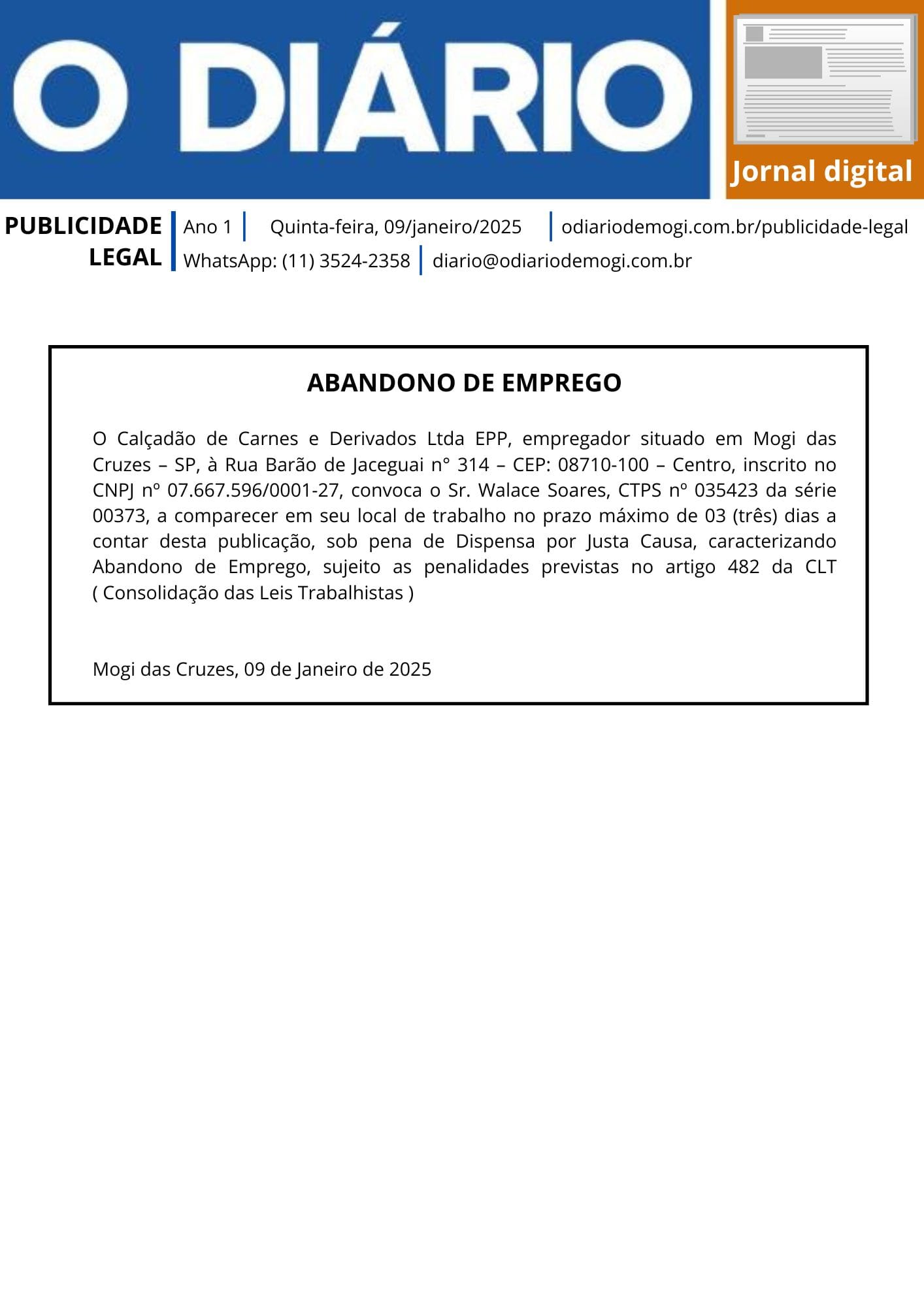 9 de janeiro de 2025