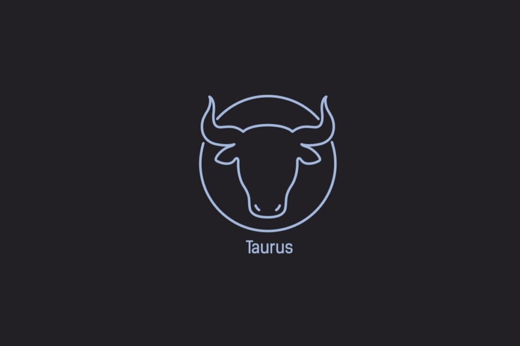 Ilustração do signo de Touro contendo o desenho de uma cabeça de touro