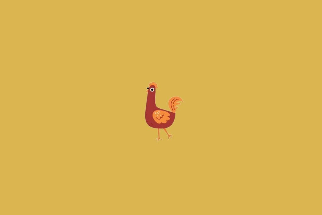 Ilustração de um galo em um fundo bege