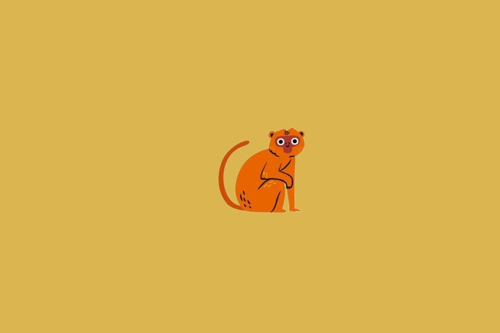 Ilustração de um macaco em um fundo bege