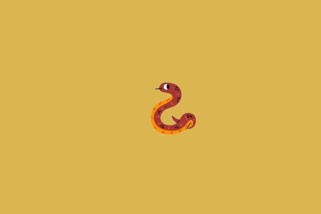 Ilustração de uma serpente em um fundo bege