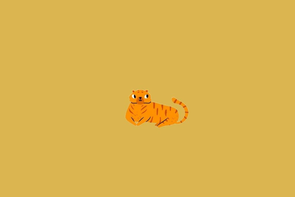 Ilustração de um tigre em um fundo bege