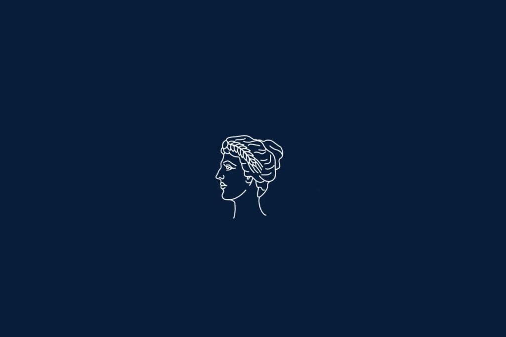 Ilustração de uma mulher em um fundo azul-escuro