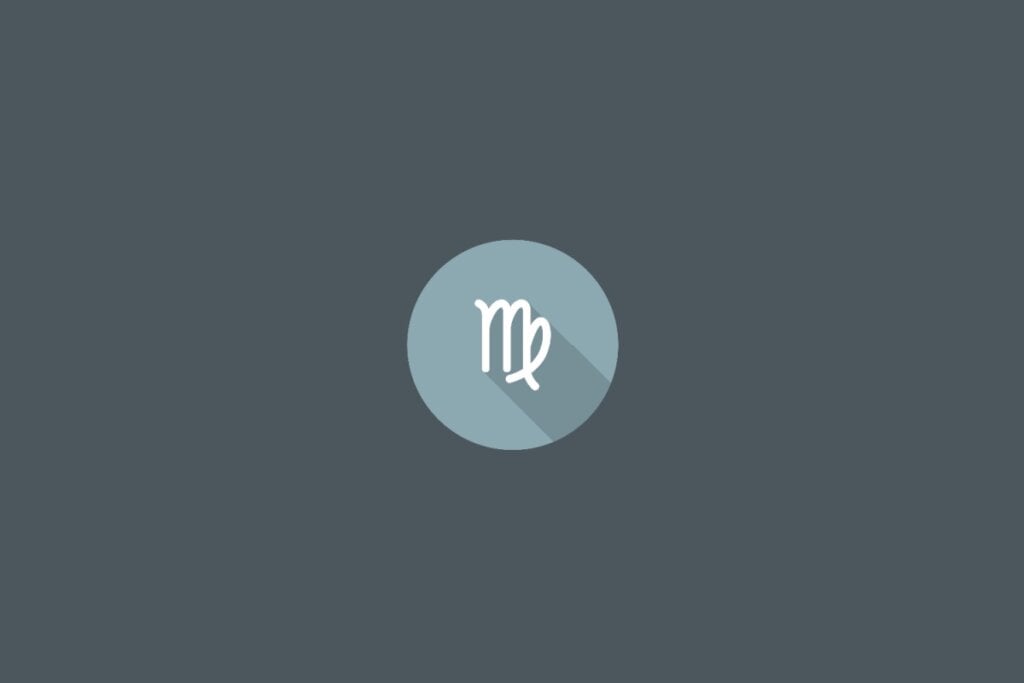 Ilustração do signo de Virgem, caracterizado por um “M” estilizado com uma linha que se curva