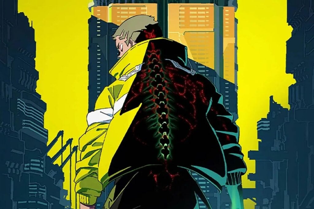 Ilustração de m homem com o corpo de metade de robô
