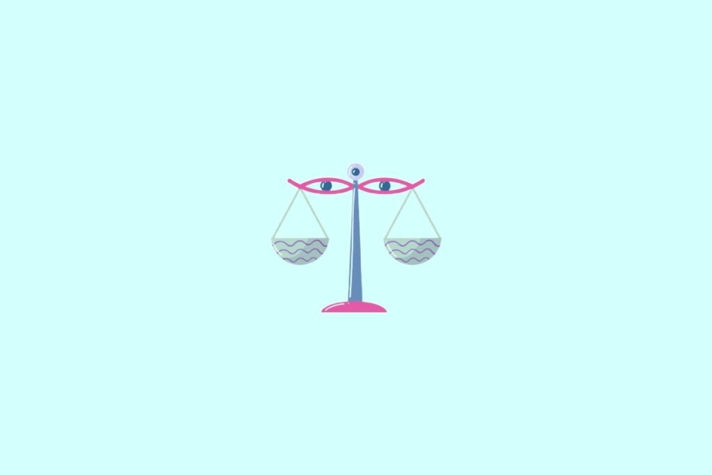 Ilustração do signo de libra em um fundo verde-claro