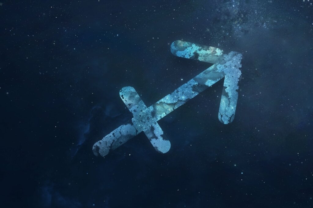 simbolo do signo de libra em fundo azul escuro