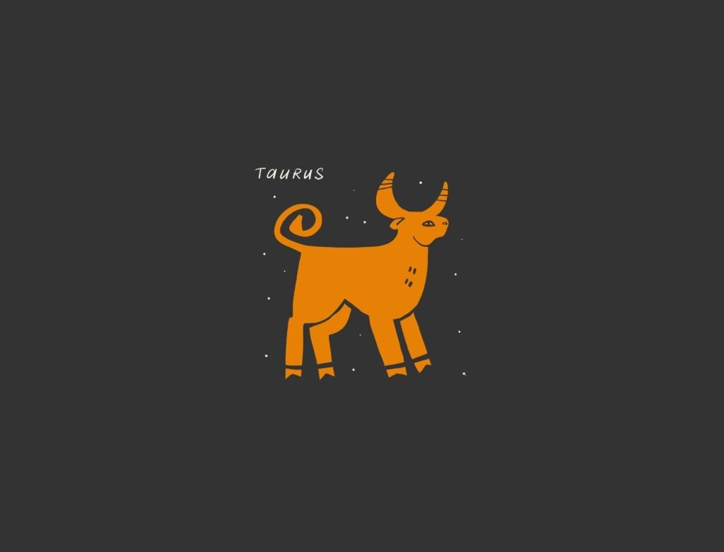 Ilustração do signo de touro em um fundo preto