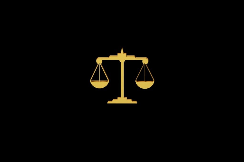 Ilustração do signo de Libra em um fundo preto