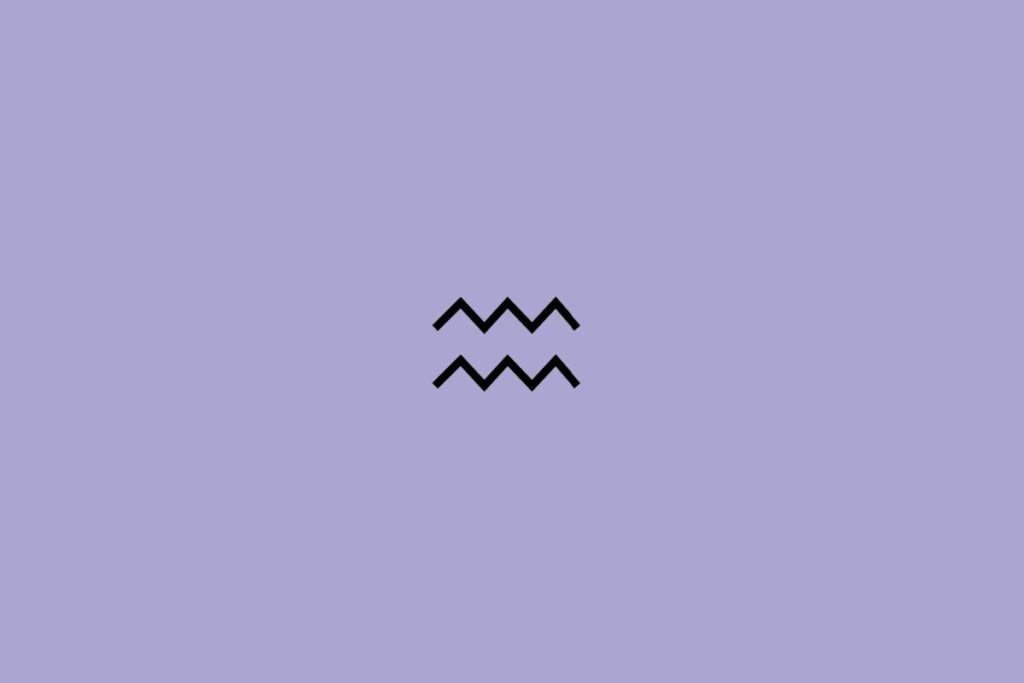 Ilustração do signo de aquário em um fundo roxo