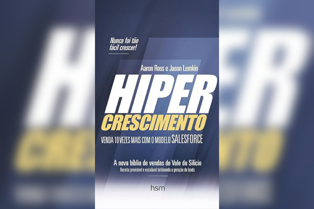 Capa do livro “Hipercrescimento” com fundo azul e letras em branco e amarelo