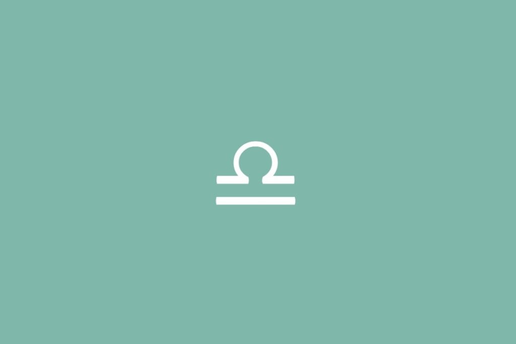 Ilustração do signo de libra em um fundo verde