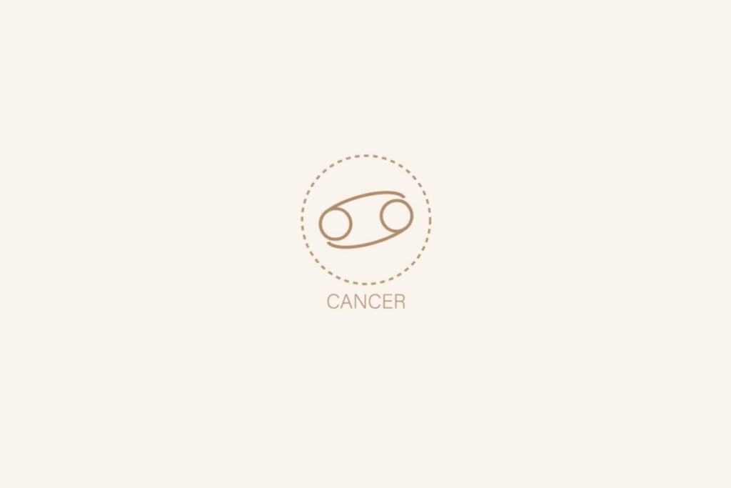 Ilustração do signo de câncer em um fundo bege