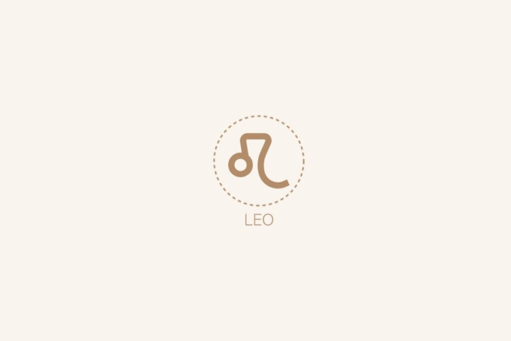 Ilustração do signo de leão em um fundo bege