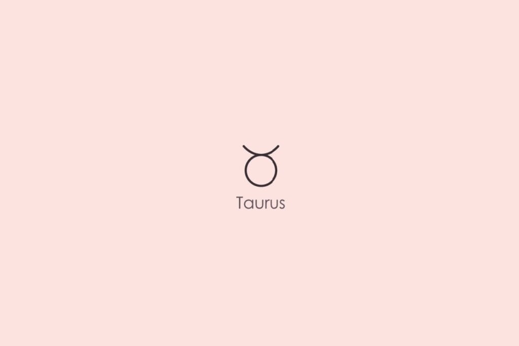 Ilustração do signo de touro em um fundo vermelho-claro