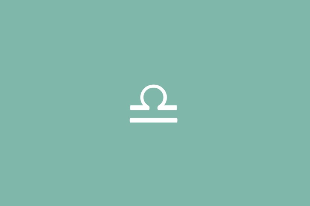 Ilustração do signo de libra em um fundo verde