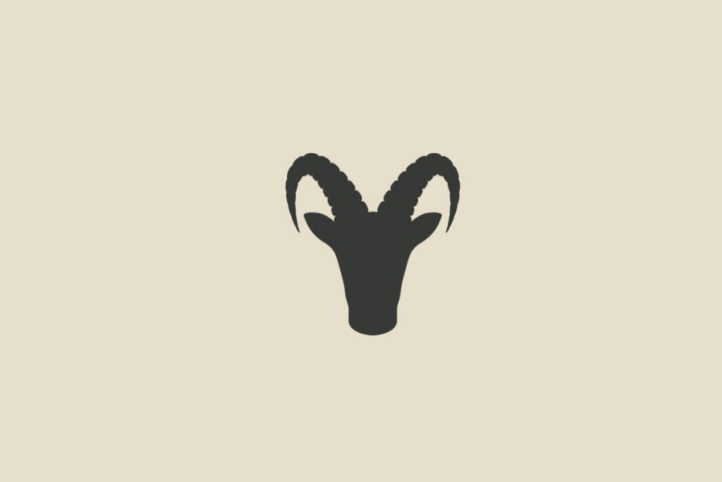 Ilustração do signo de Capricórnio em um fundo cinza