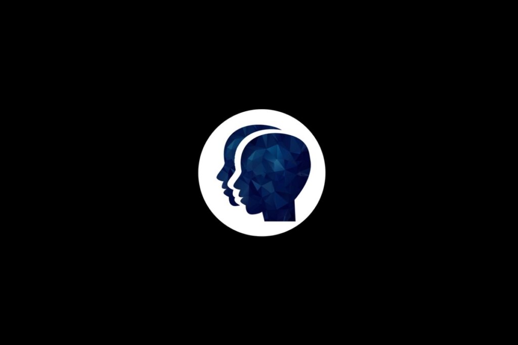 Ilustração do signo de gêmeos azul em um círculo branco