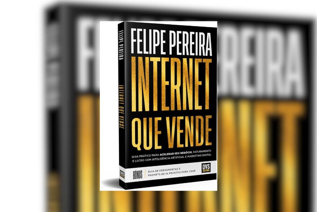 Capa do livro "Internet que vende", na cor preta e com o nome do livro em dourado 