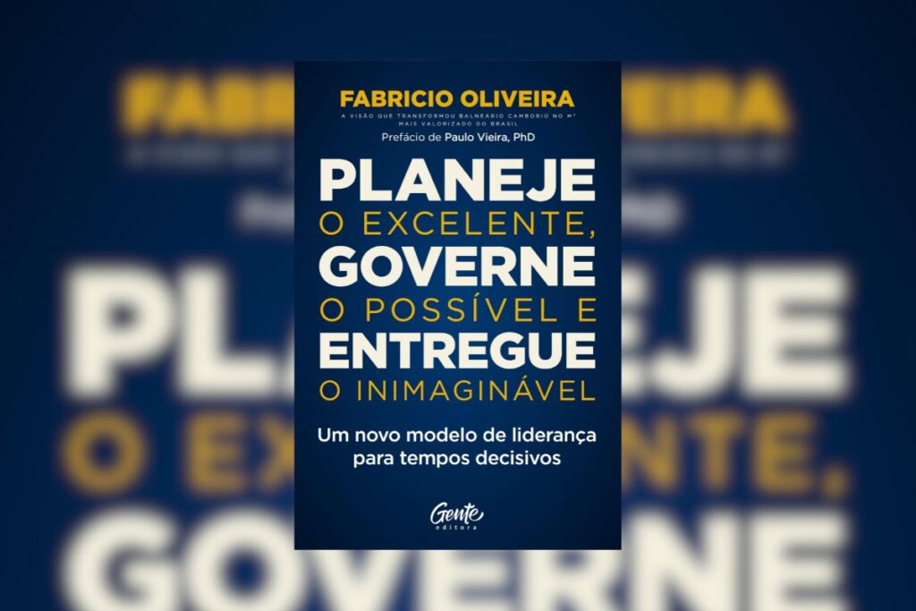 Capa do livro "Planeje o excelente, governe o possível e entregue o inimaginável" com o nome do livro em um fundo azul-escuro 