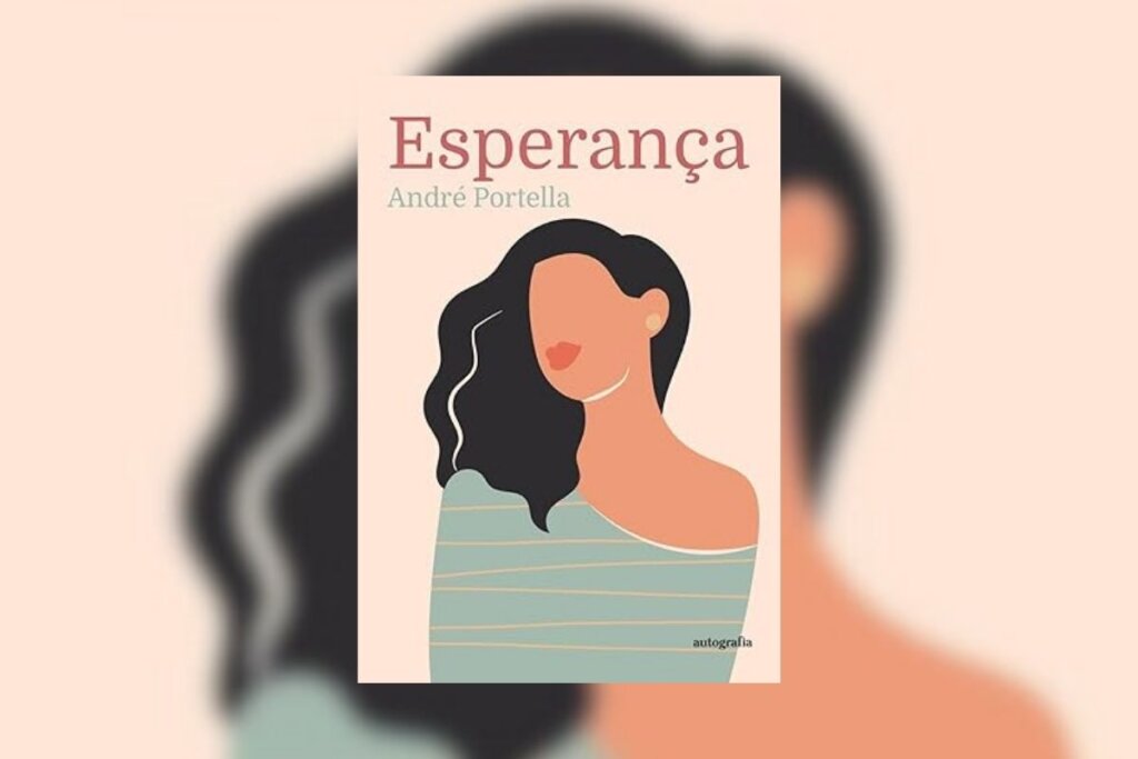 Capa do livro "Esperança", com a ilustração de uma mulher com cabelo preto longo usando uma blusa verde