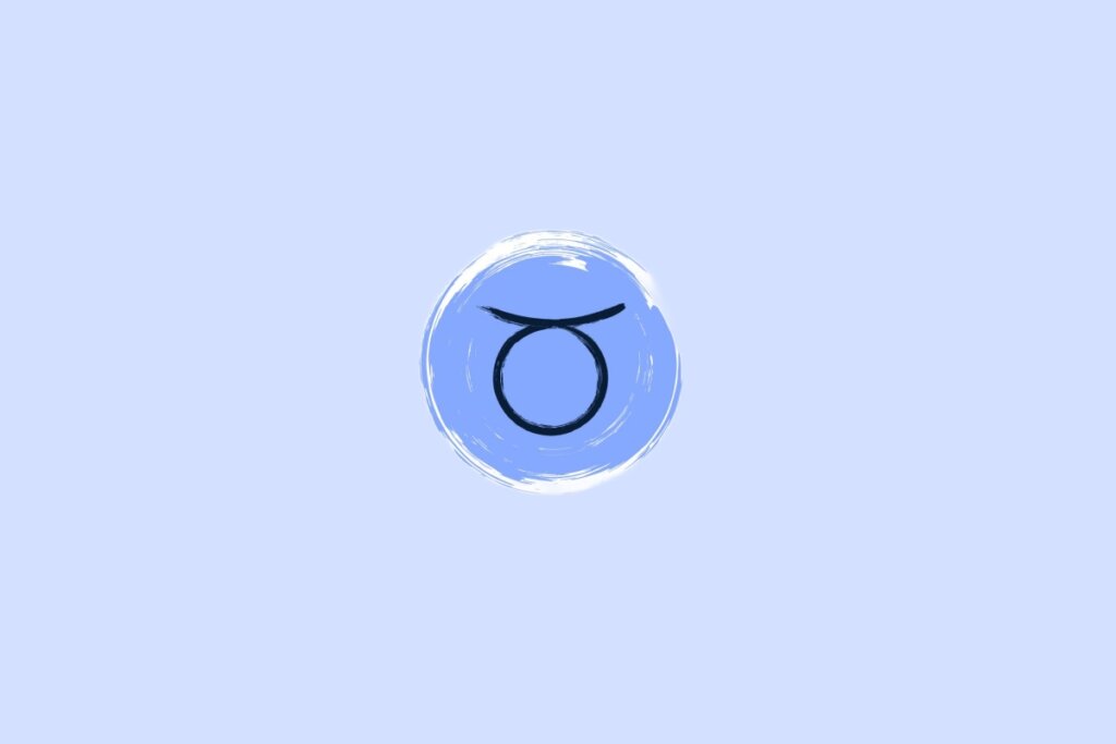 Ilustração do signo de touro em um fundo azul-esclaro