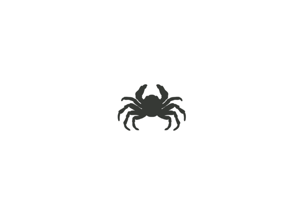 Símbolo do signo de Câncer em preto em fundo branco