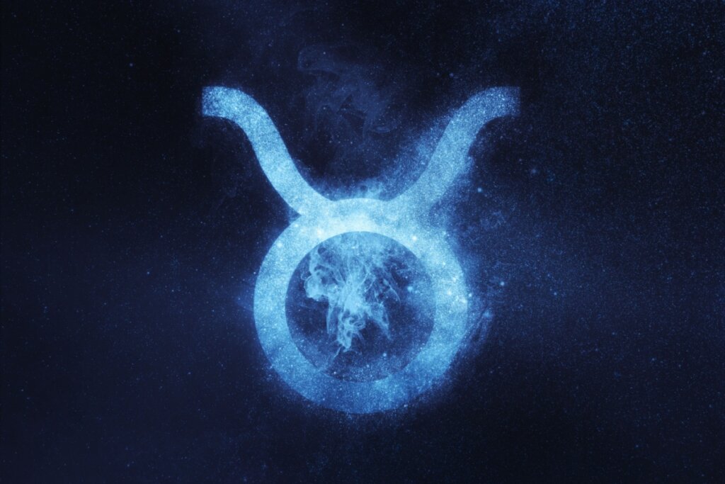 Símbolo do signo de touro em azul