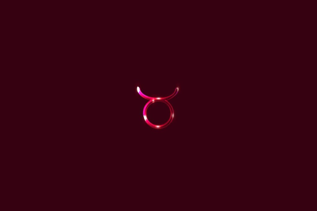 Ilustração do signo de touro em um fundo vermelho
