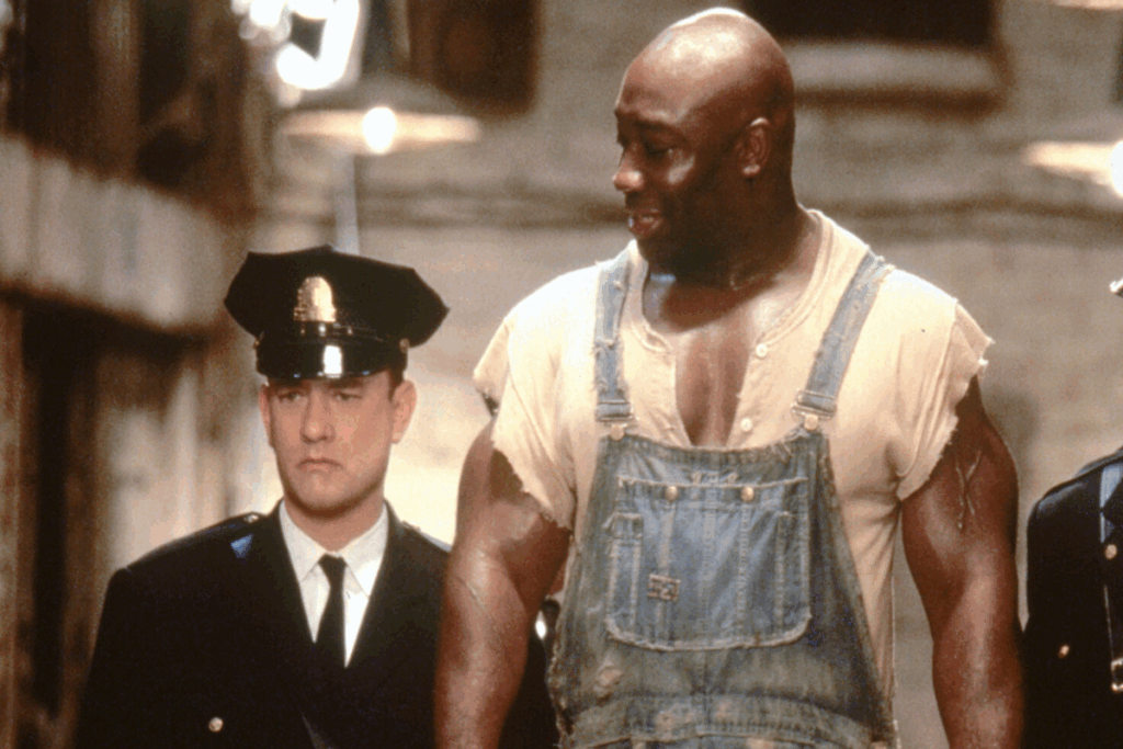 Tom Hanks e Michael Clarke Duncan em cena no filme "À Espera de Um Milagre"