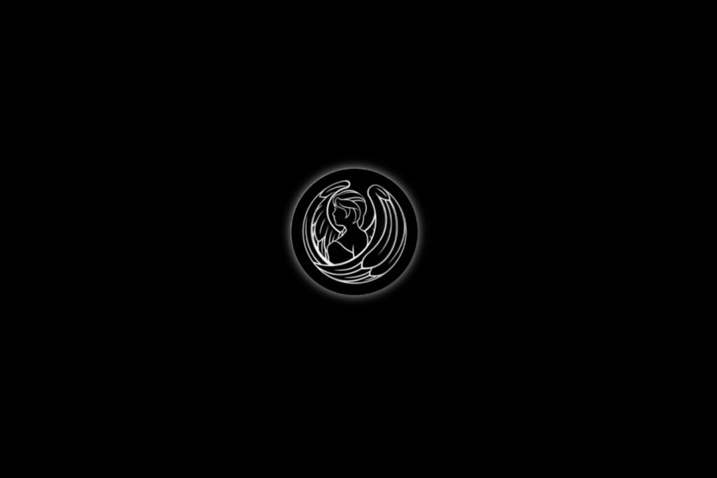 Ilustração de uma mulher branca, representando o signo de virgem, em um fundo preto