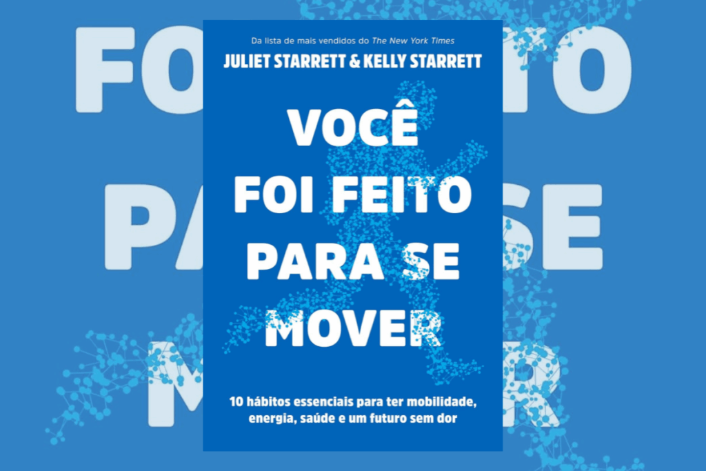 Capa de livro azul, com título e nome do autor em branco
