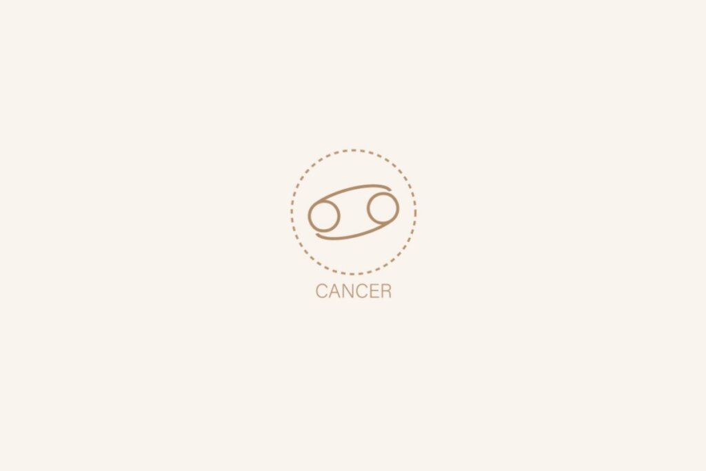 Ilustração do signo de câncer em um fundo rosa-claro