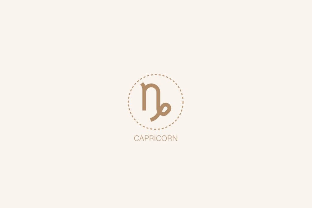 Ilustração do signo de capricórnio em um fundo rosa-claro