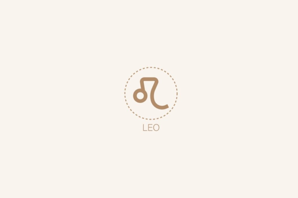 Ilustração do signo de leão em um fundo rosa-claro
