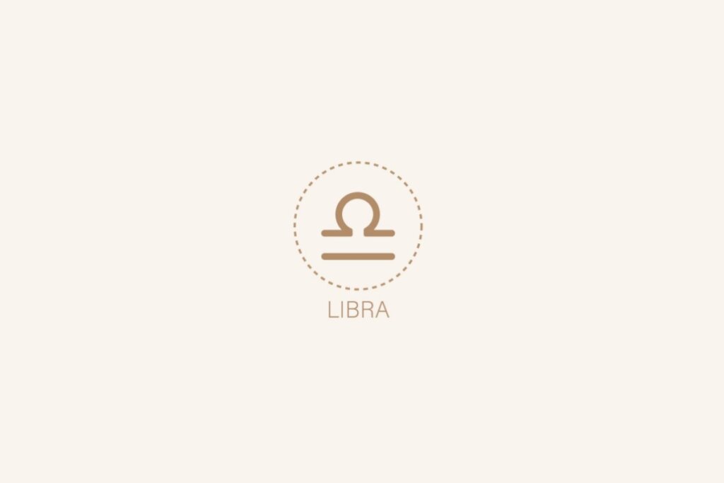 Ilustração do signo de libra em um fundo rosa-claro