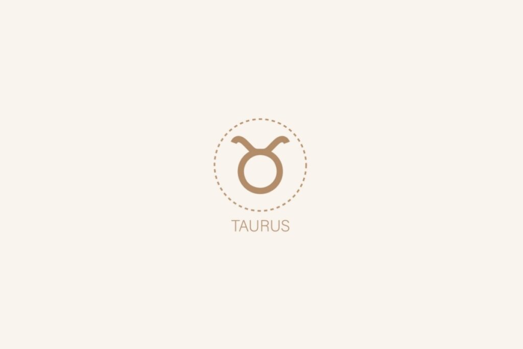 Ilustração do signo de touro em um fundo rosa-claro