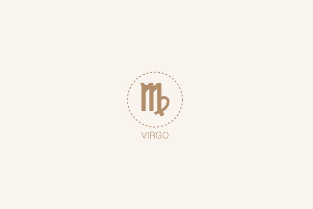 Ilustração do signo de virgem em um fundo rosa-claro