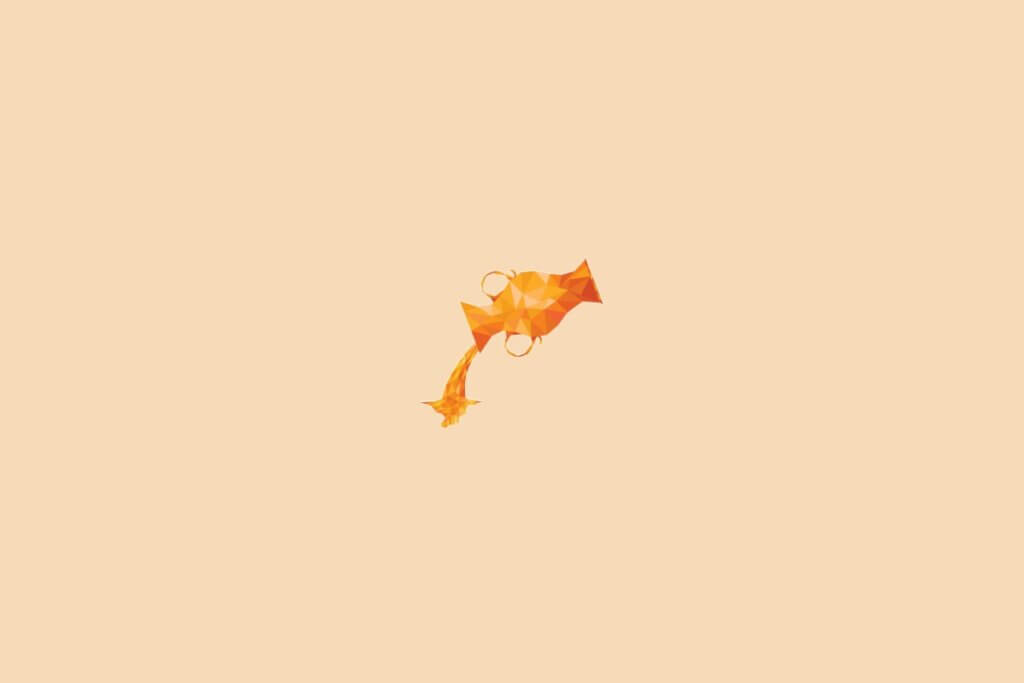 Ilustração do signo de aquário, na cor laranja, centralizado em um fundo laranja-claro