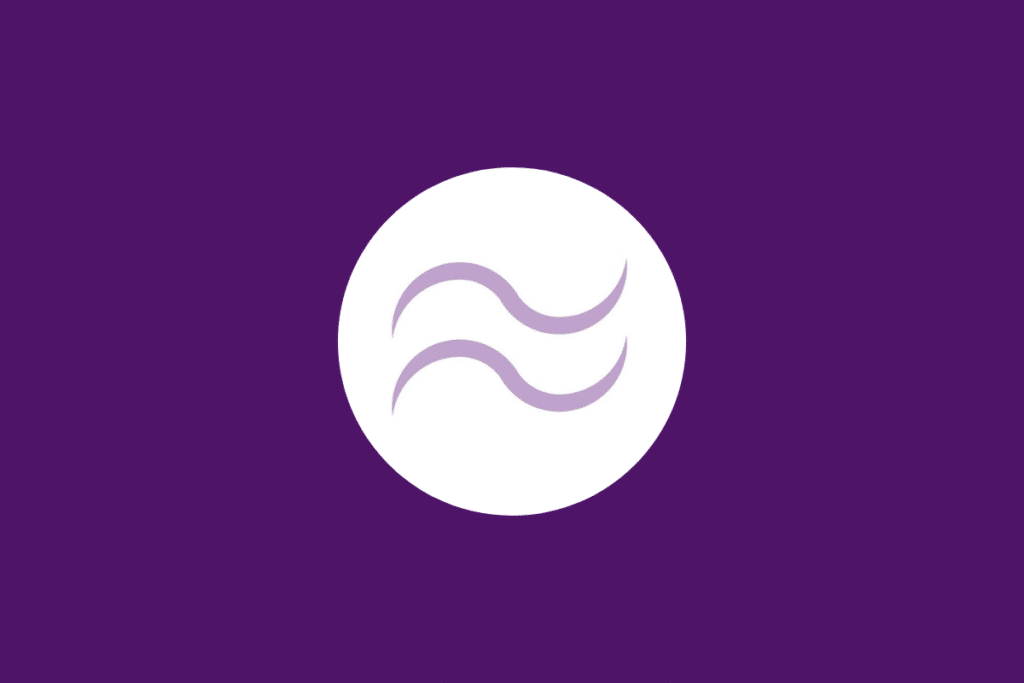 Círculo branco centralizado em fundo roxo e com o símbolo de aquário dentro